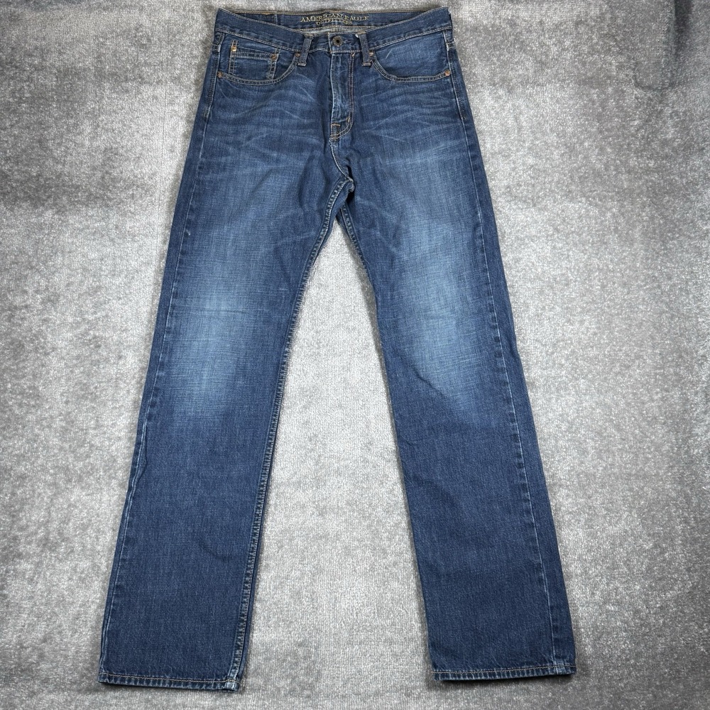 American Eagle Jeans Men's 32x36 Blue Denim Relaxed Straight Leg